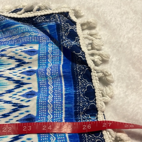 Bobbie Brooks Blue Fringe Trimmed Cover Up - Picture 9 of 10